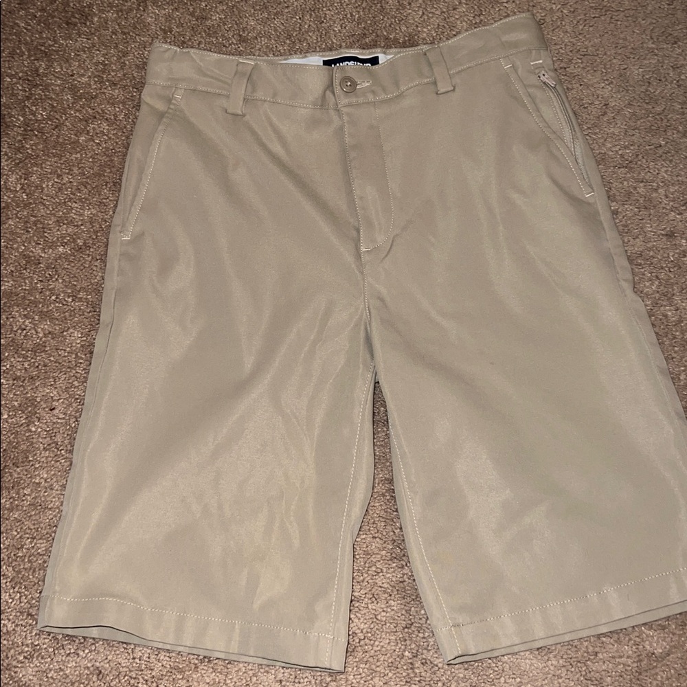 Lands’ End Boys Performance Chino Shorts – Khaki, Size 14  (Excellent Condition)